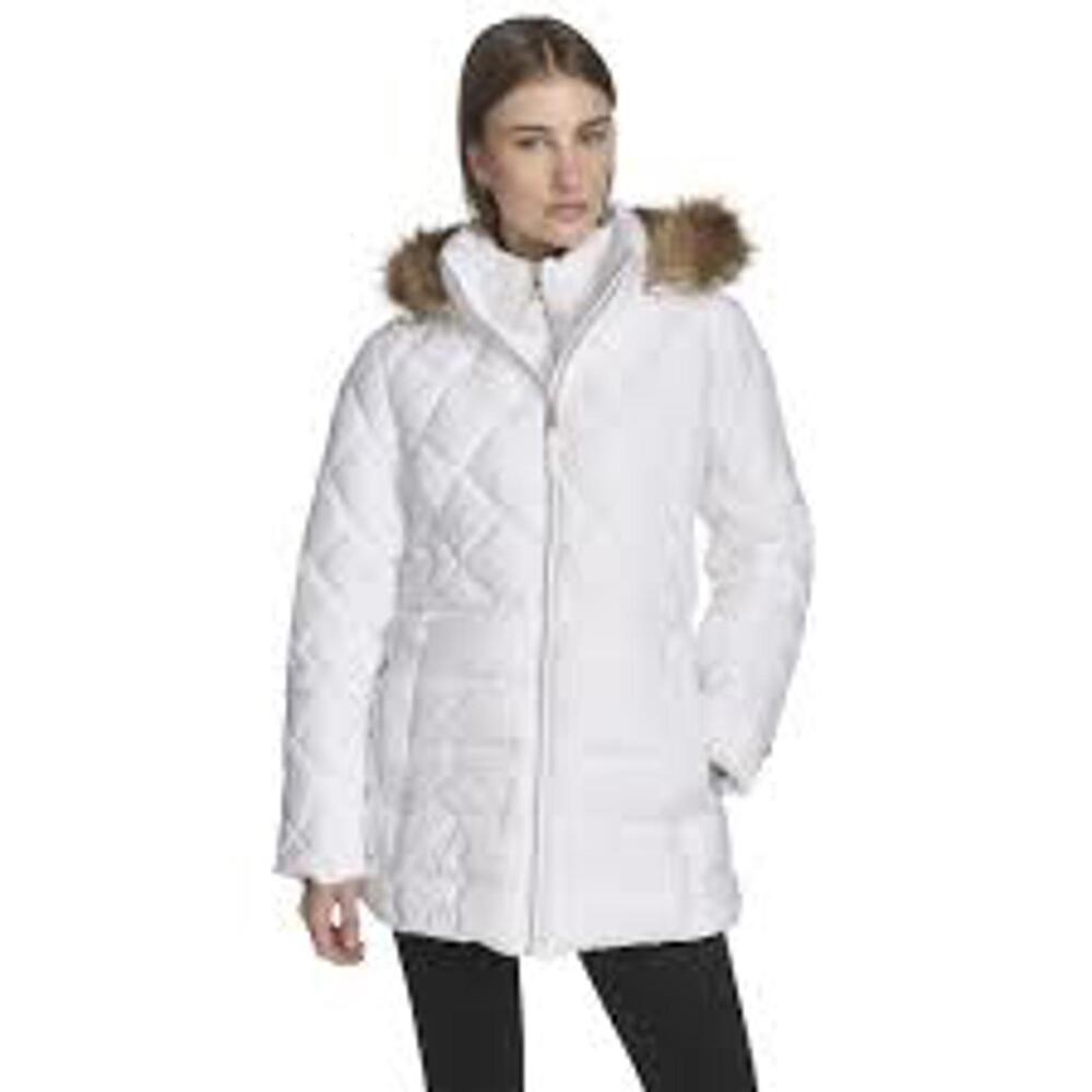 Andrew Marc - White Quilted Winter Coat with Faux Fur Hood - Size XL